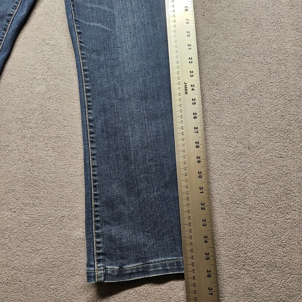 St. John's Bay Jeans Womens Blue Denim Stretch Straight Leg Americana Streetwear